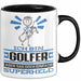 Golfer Geschenk Tasse Ich Bin Golfer Aber Sag Doch Einfach Superheld Lustige Geschenkdiee für Golfer Kaffee-Becher Schwarz Trendation