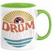 Drummer Schlagzeug-Spieler Geschenk Tasse Geschenkidee Kaffee-Becher Schlagzeuger Drum Bunte Grafik Grün Trendation