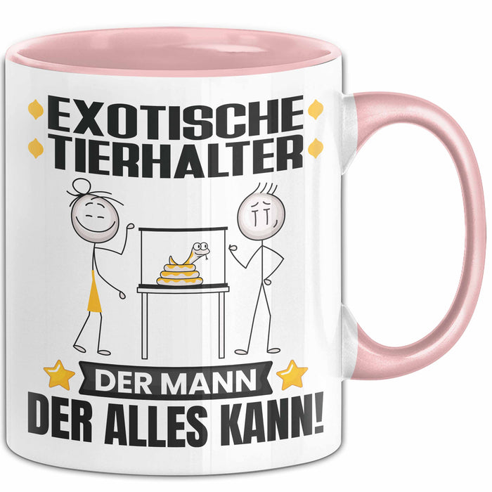 ExotischeTierhalter Tasse Geschenk für ExotischeTierhalter Der Mann Der Alles Kann Geschenkidee zum Geburtstag Rosa Trendation