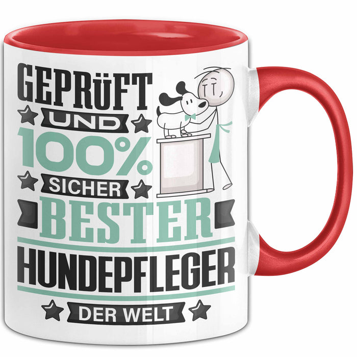 Hundepfleger Geschenk Lustiger Spruch für Hundepfleger Geschenkidee Bester Hundepfleger Der Welt Rot Trendation
