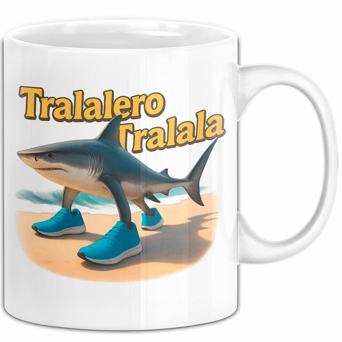 Tralalero Tralala Tasse Meme Italienisch Geschenk Lustig Becher Weiß Trendation