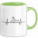 Kaninchen Hase Herzschlag Tasse Geschenk Lustige Geschenkidee Spruch Grün Trendation