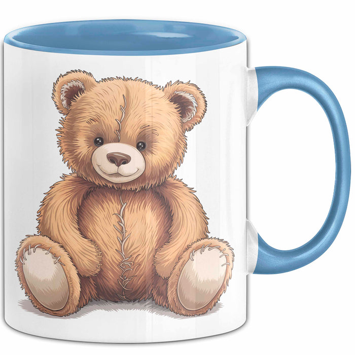 Teddybär Tierliebhaber Tasse Geschenk Lustige Geschenkidee Spruch Blau Trendation