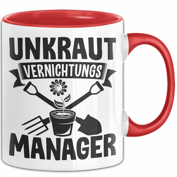 Gärtner Tasse Geschenk Unkraut Vernichtungsmanager Rot Trendation