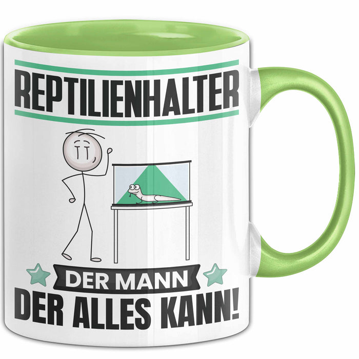 Reptilienhalter Tasse Geschenk für Reptilienhalter Der Mann Der Alles Kann Geschenkidee zum Geburtstag Grün Trendation