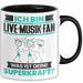 Live-Musik-Fan Tasse Geschenk für Live-Musik-Fan Geburtstag Lustiger Spruch Kaffee-Becher Was Ist Deine Superkraft Schwarz Trendation