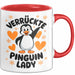 Pinguin Tier Tasse Geschenk Lustige Geschenkidee Spruch Verrückte Pinguin Lady Rot Trendation