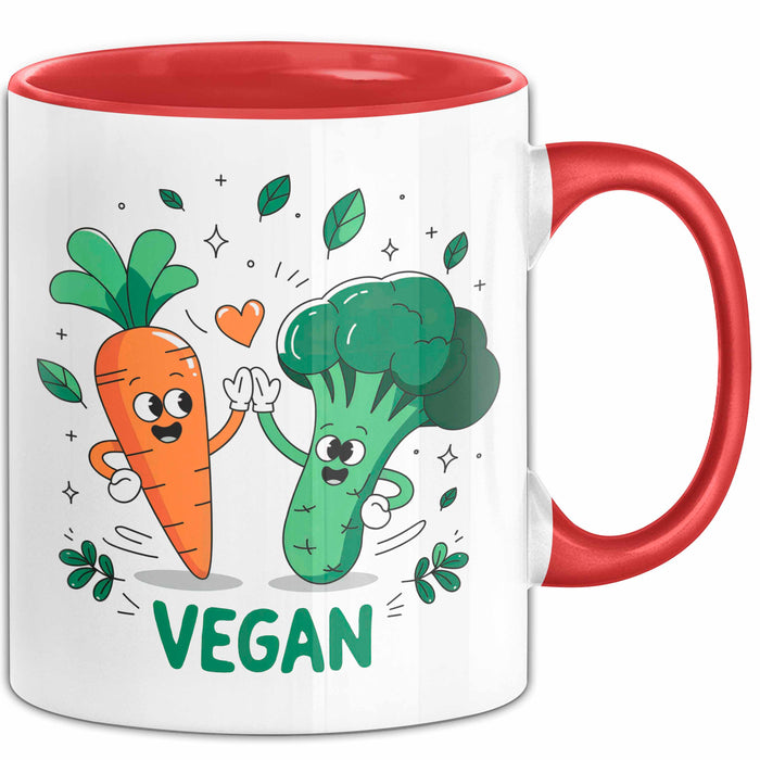Veganer Tasse Geschenk Lustige Geschenkidee Spruch Für Pflanzliche Ernährung Fans Rot Trendation
