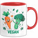 Veganer Tasse Geschenk Lustige Geschenkidee Spruch Für Pflanzliche Ernährung Fans Rot Trendation