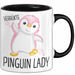 Lustige Tasse Geschenk Verrückte Pinker Pinguin Spruch Schwarz Trendation