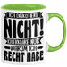 Lustige Tasse Besserwisser Mit Spruch Ich Diskutiere Nicht Ich Erkläre Nur Warum Ich Recht Habe Kaffee-Becher Sprüche Geschenkidee Kollege Grün Trendation