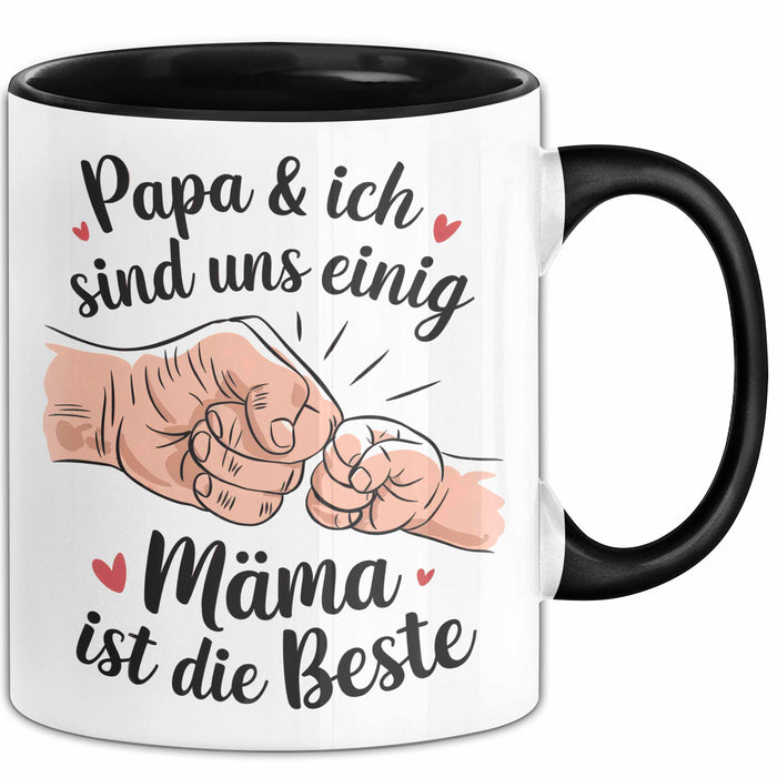 Mama Muttertag Tasse Becher Geschenk Lustige Geschenkidee Spruch Papa Und Ich Sind Uns Einig Mama Ist Die Beste Trendation