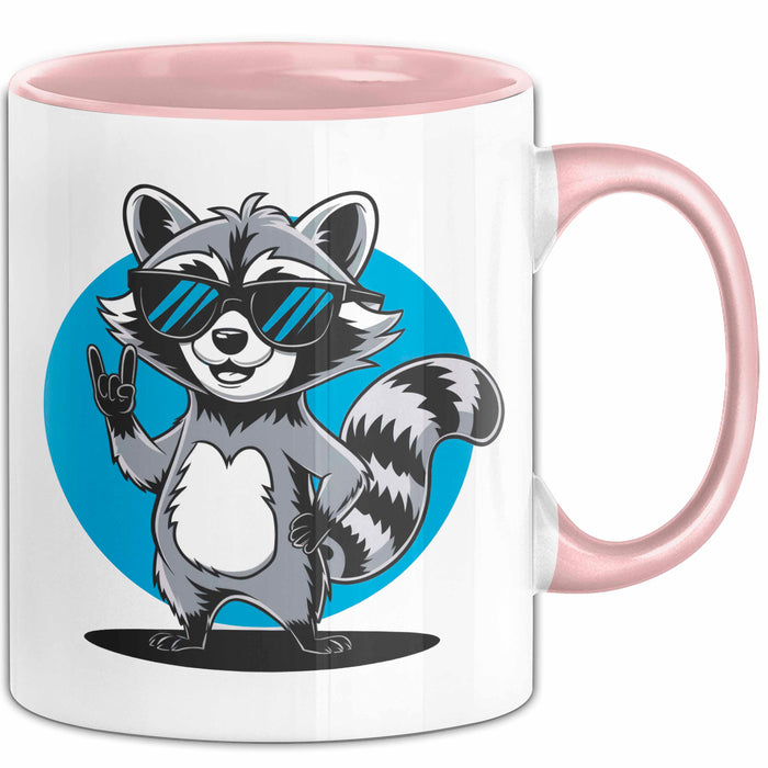 Waschbär Tierliebhaber Tasse Geschenk Lustige Geschenkidee Spruch Rosa Trendation