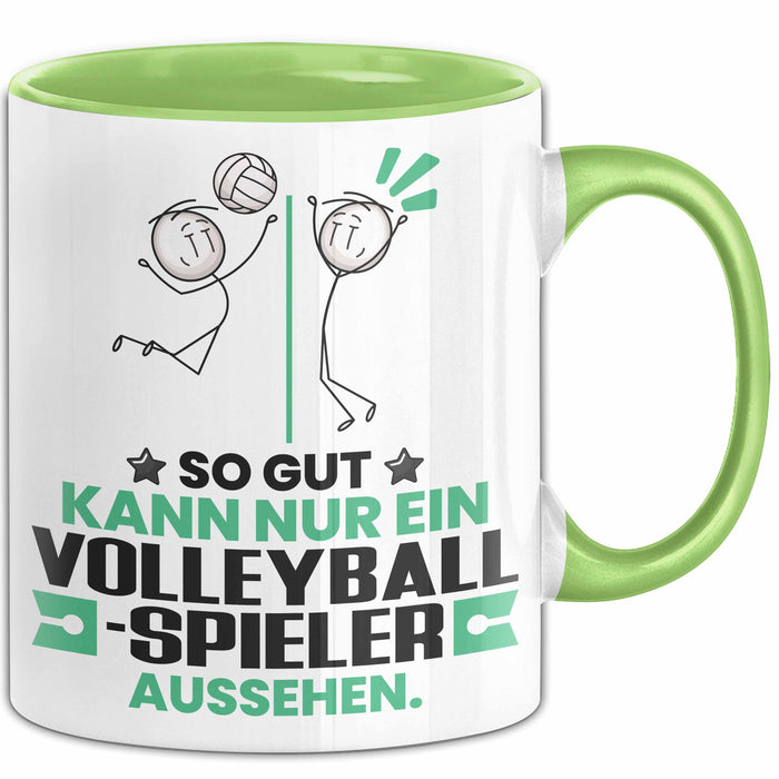 Volleyballspieler Geschenk Tasse So Gut Kann Nur Ein Volleyballspieler Aussehen Geschenkidee Kaffee-Becher Grün Trendation