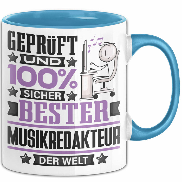 Musikredakteur Geschenk Lustiger Spruch für Musikredakteur Geschenkidee Bester Musikredakteur Der Welt Blau Trendation