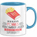 Pommes-Liebhaber Tasse Geschenk Ich Kann Pommes Verschwinden Lassen Was Ist Deine Superkraft Becher Geschenkidee Pommes Kaffee-Becher Blau Trendation