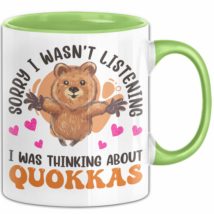 Quokka Tasse Geschenkidee Tier Liebhaberin Becher Grün Trendation