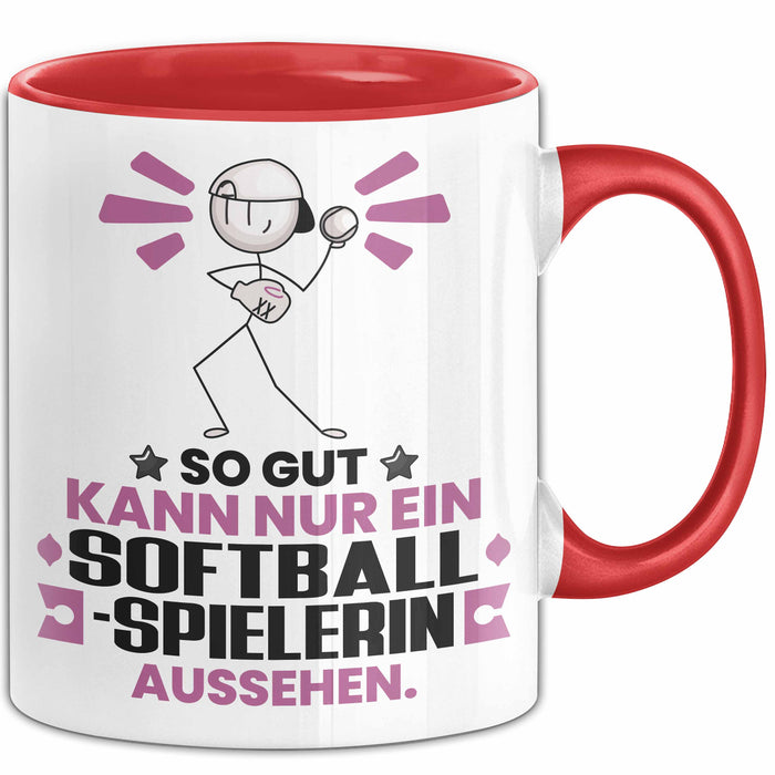 Softballspielerin Geschenk Tasse So Gut Kann Nur Ein Softballspielerin Aussehen Geschenkidee Kaffee-Becher Rot Trendation