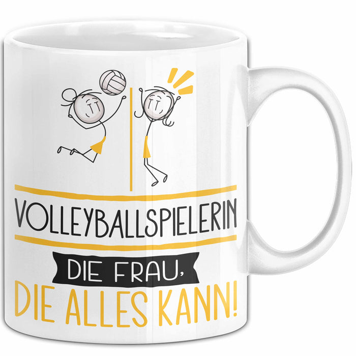 Volleyballspielerin Geschenk Tasse Becher Die Frau Die Allen Kann Geschenkidee für eine Volleyballspielerin Lustig Weiß Trendation