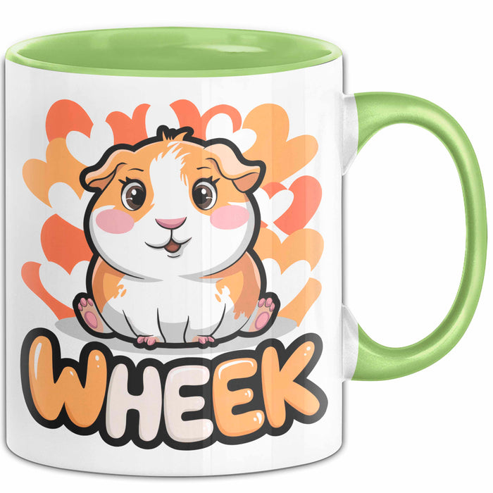 Meerschweinchen Tierliebhaber Tasse Geschenk Lustige Geschenkidee Spruch Wheek Grün Trendation