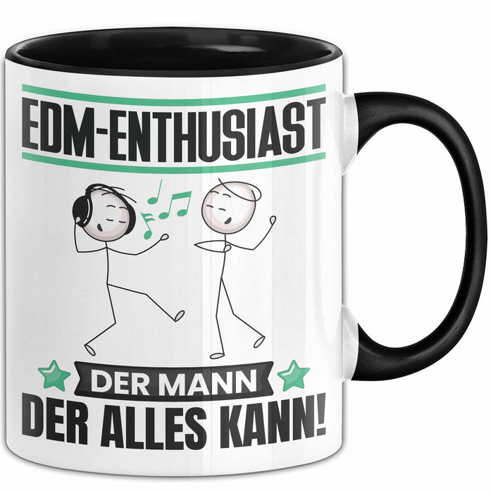 EDM-Enthusiast Tasse Geschenk für EDM-Enthusiast Der Mann Der Alles Kann Geschenkidee zum Geburtstag Schwarz Trendation