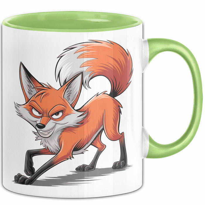 Fuchs Liebhaber Tasse Geschenkidee Schlauer Tierfan Geschenkidee Lustig Grün Trendation