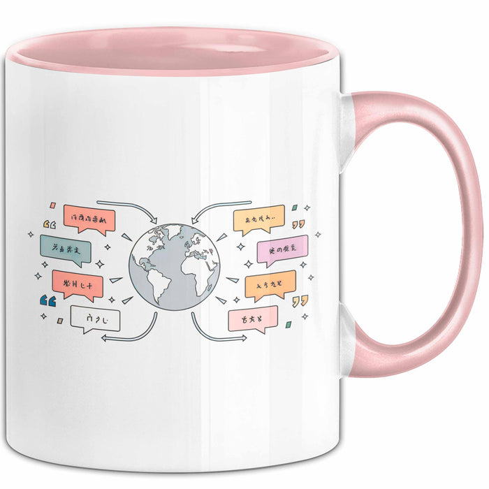 Übersetzer Tasse Geschenk Lustige Geschenkidee Spruch Für Sprach Experten Rosa Trendation