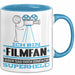 Filmfan Geschenk Tasse Ich Bin Filmfan Aber Sag Doch Einfach Superheld Lustige Geschenkdiee für Filmfan Kaffee-Becher Blau Trendation