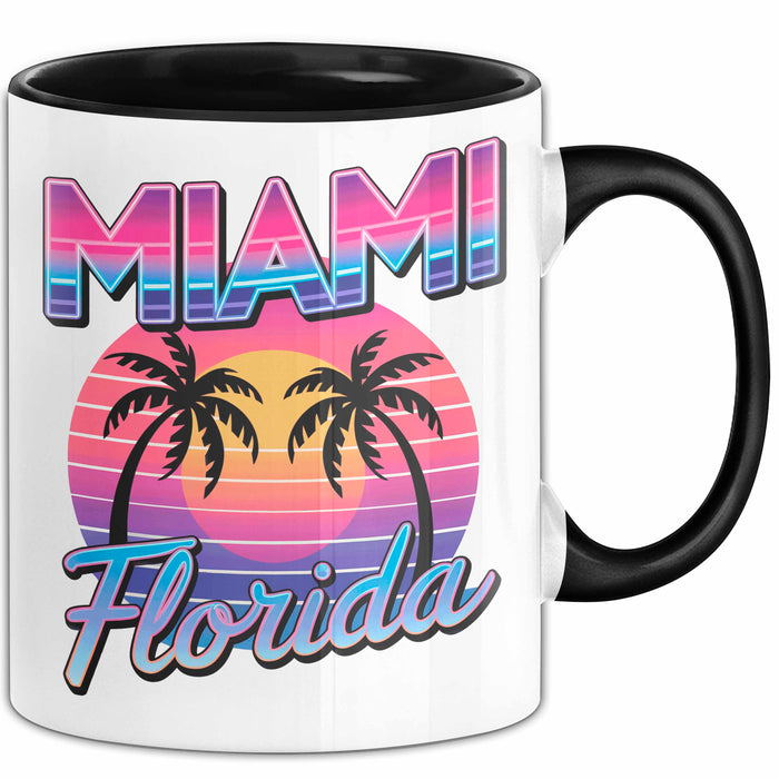 Miami Florida USA Tasse Geschenk Lustige Geschenkidee Spruch Schwarz Trendation