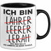 Lehrer Tasse Geschenk Ich Bin Lehrer Ich Arbeite An Einer Schule Geschenkidee Schwarz Trendation