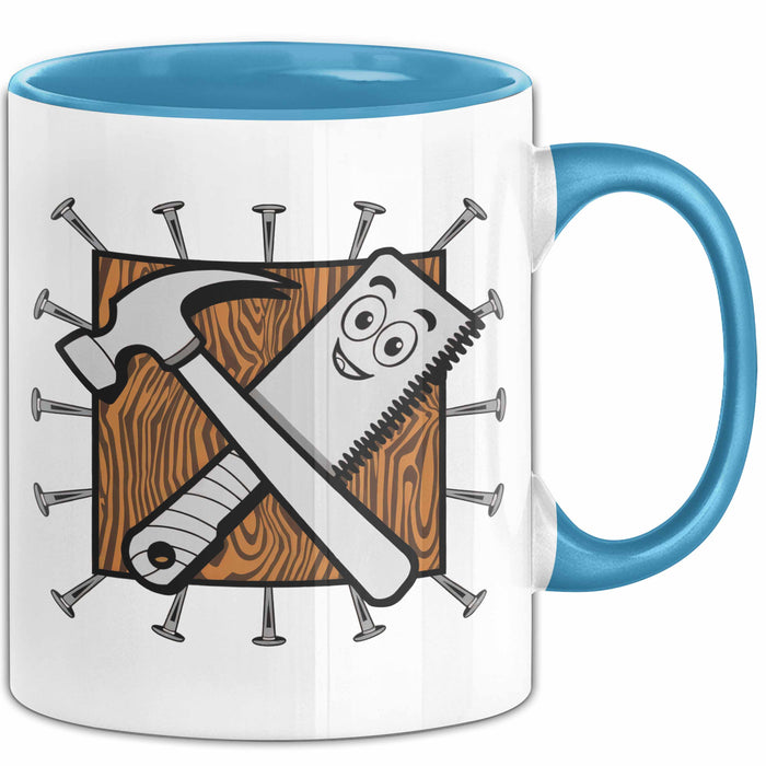 Tischler Tasse Geschenk Lustige Geschenkidee Spruch Für Holzhandwerker Blau Trendation