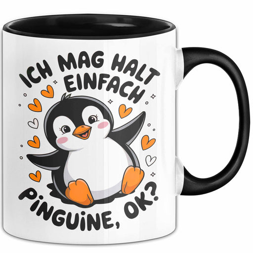 Pinguin Tier Tasse Geschenk Lustige Geschenkidee Spruch Ich Mag Halt Einfach Pinguine Schwarz Trendation