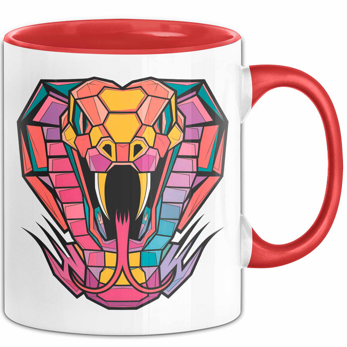 Reptil Schlange Tier Tasse Geschenk Lustige Geschenkidee Spruch Rot Trendation