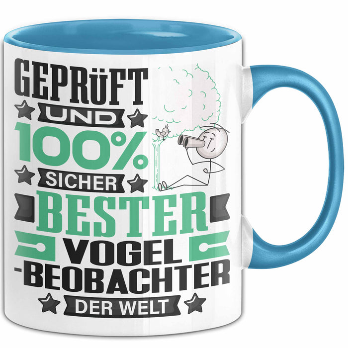 Vogelbeobachter Geschenk Lustiger Spruch für Vogelbeobachter Geschenkidee Bester Vogelbeobachter Der Welt Blau Trendation