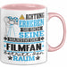 Filmfan Geschenk Tasse Lustiger Spruch Erheben Sie Sich Der Filmfan Betritt den Raum Rosa Trendation