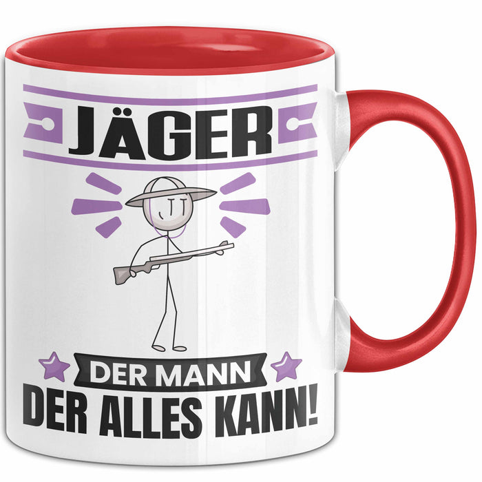 Jäger Tasse Geschenk für Jäger Der Mann Der Alles Kann Geschenkidee zum Geburtstag Rot Trendation