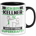 Kellner Tasse Geschenk für Kellner Geburtstag Lustiger Spruch Kaffee-Becher Was Ist Deine Superkraft Schwarz Trendation