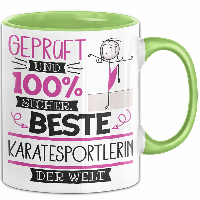 Karatesportlerin Geschenk Becher Tasse Gott Schuf Alle Menschen Gleich Nur Die Besten Durfeten Karatesportlerin Werden Geschenkidee Lustig Grün Trendation