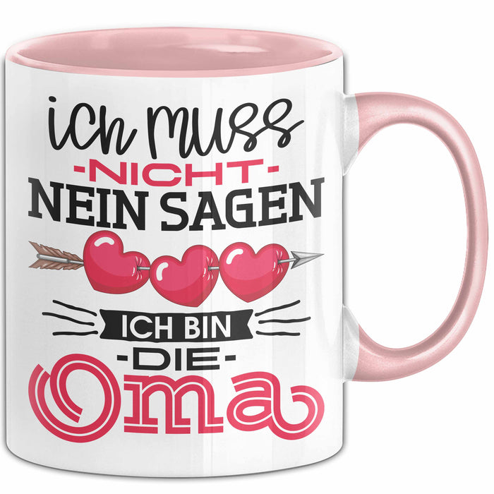 Nicht Ich Bin Die Oma Tasse Geschenk Muttertag Lustiger Spruch Rosa Trendation