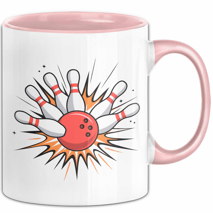 Bowling Fan Tasse Geschenkidee für Kegelzerstörer Rosa Trendation