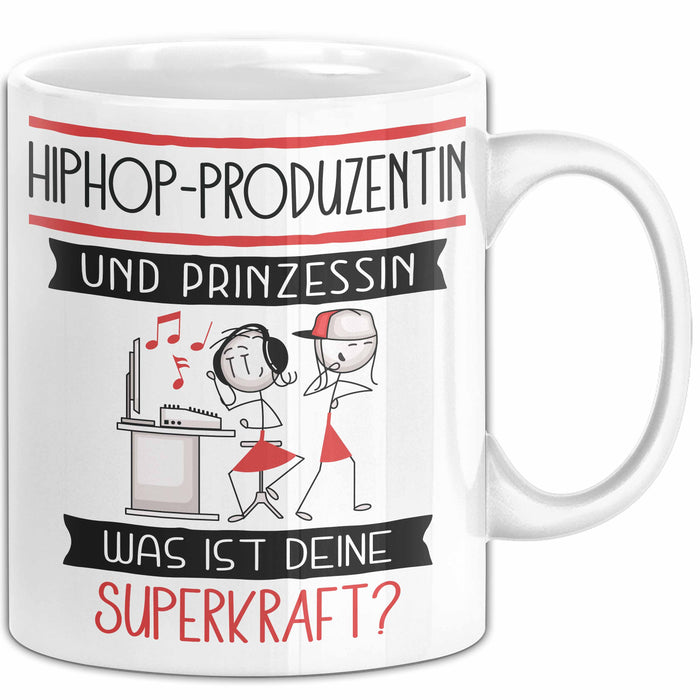 Hiphop-Produzentin Und Prinzessin Tasse Geschenk Für Eine Hiphop-Produzentin Geburtstag Was Ist Deine Superkraft Weiß Trendation