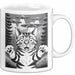 Katzen Tierliebhaber Tasse Geschenk Lustige Geschenkidee Spruch Alien UFO Katze Weiß Trendation