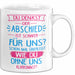 Büroarbeit Kollege Tasse Geschenk Lustige Geschenkidee Spruch Du Denkst Der Abschied Ist Schwer Für Uns Weiß Trendation