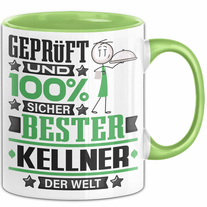Kellner Geschenk Lustiger Spruch für Kellner Geschenkidee Bester Kellner Der Welt Grün Trendation