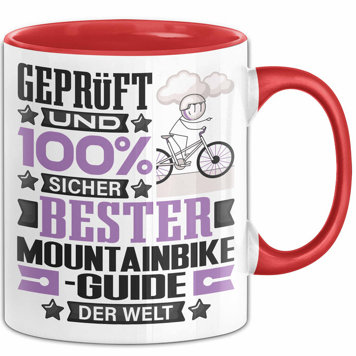 Mountainbike-Guide Geschenk Lustiger Spruch für Mountainbike-Guide Geschenkidee Bester Mountainbike-Guide Der Welt Rot Trendation