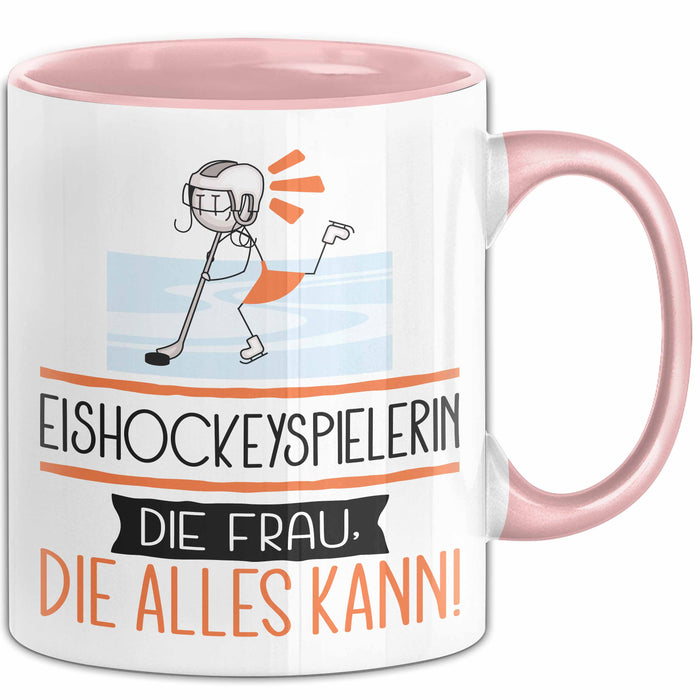 Eishockeyspielerin Geschenk Tasse Becher Die Frau Die Allen Kann Geschenkidee für eine Eishockeyspielerin Lustig Rosa Trendation