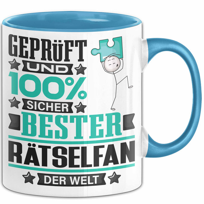 Rätselfan Geschenk Lustiger Spruch für Rätselfan Geschenkidee Bester Rätselfan Der Welt Blau Trendation