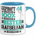 Rätselfan Geschenk Lustiger Spruch für Rätselfan Geschenkidee Bester Rätselfan Der Welt Blau Trendation