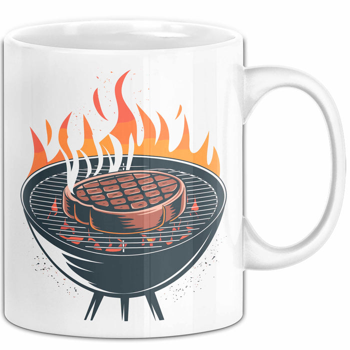 BBQ Fan Tasse Geschenkidee für Grill Enthusiasten Weiß Trendation