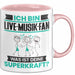 Live-Musik-Fan Tasse Geschenk für Live-Musik-Fan Geburtstag Lustiger Spruch Kaffee-Becher Was Ist Deine Superkraft Rosa Trendation